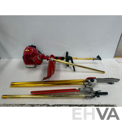 TDKMAN 5 in 1 Pole Chainsaw Hedge Trimmer Brush Cutter Whipper Snipper Pruner Line Tree