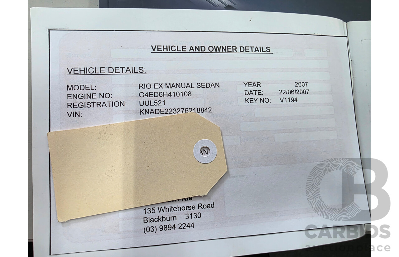 6/2007 Kia RIO EX JB 4d Sedan Silver 1.6L