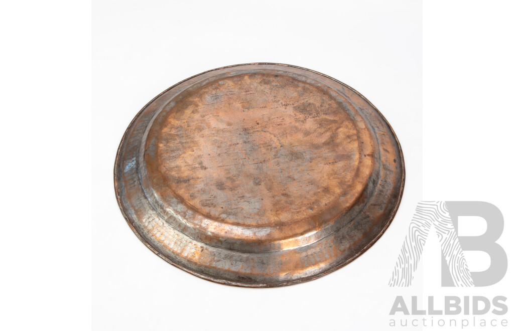 Vintage Etched Brass Indian Dish