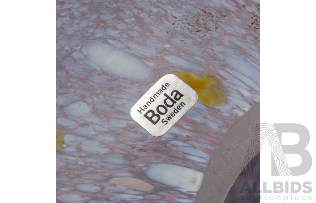 Pair of Graduated Art Glass Eggs by Monica Backstrom for Kosta Boda