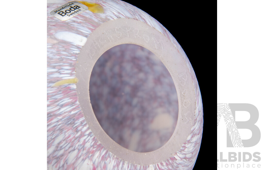 Pair of Graduated Art Glass Eggs by Monica Backstrom for Kosta Boda