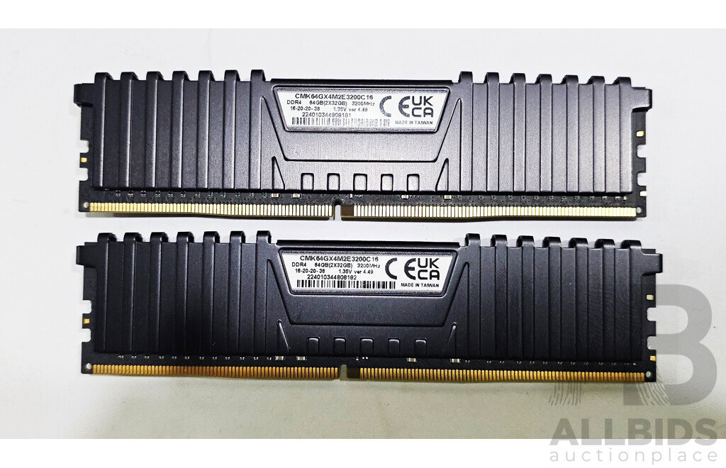 Corsair Vengeance 32GB DDR4 3200MHz RAM - Lot of Two