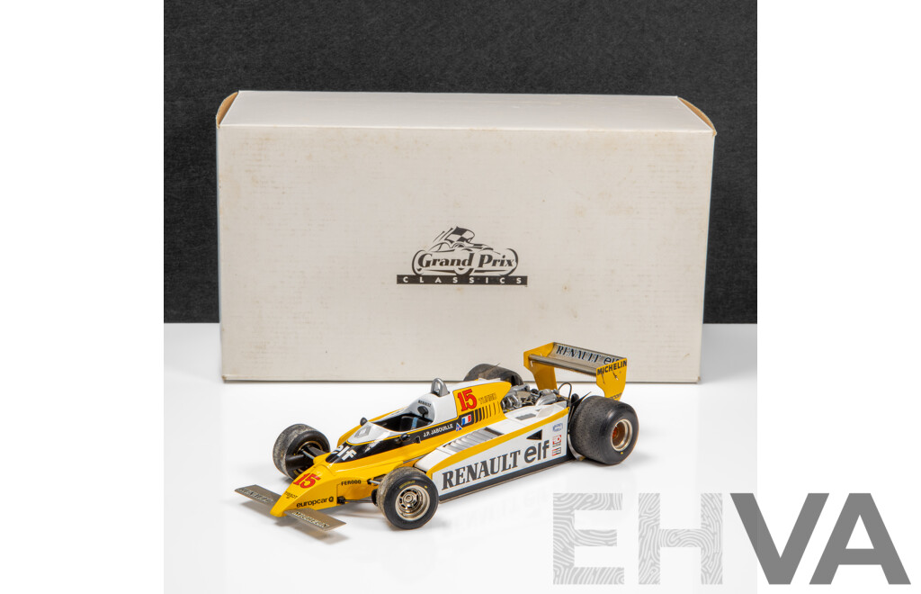 Exoto Grand Prix Classics 1980 Renault RE-20 Turbo Formula 1 Grand Prix Austria Winner J.P Jaboullie #15 - 1:18 Scale Model Car