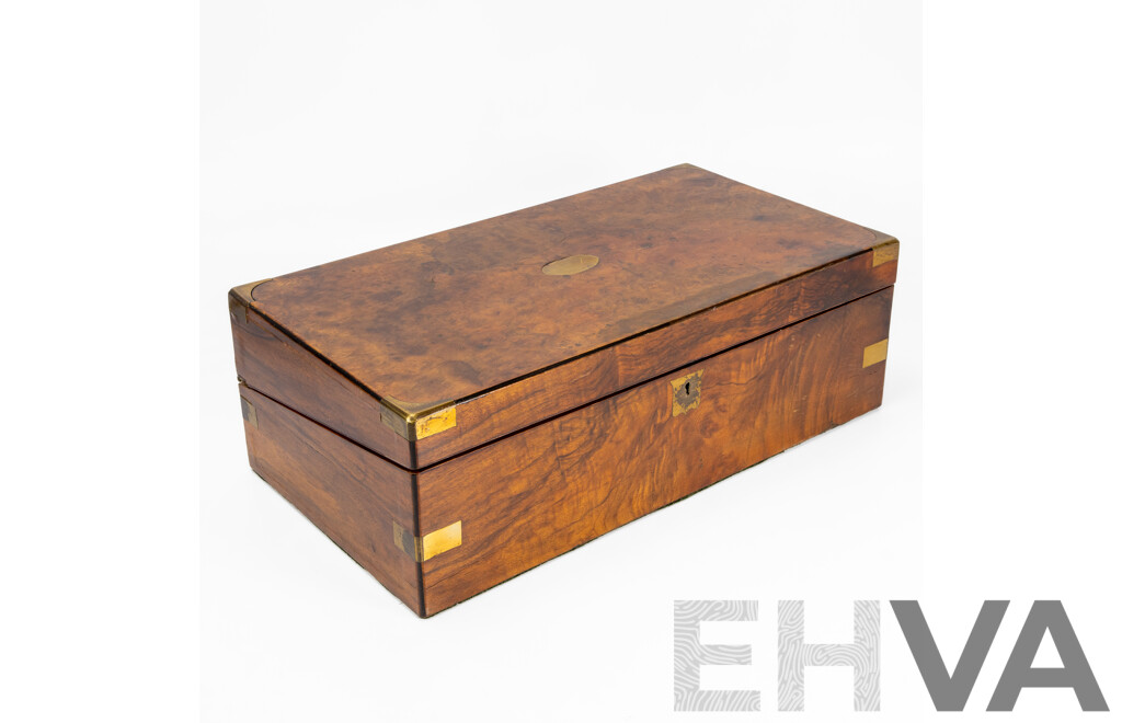Victorian Walnut Veneer Writing Compendium