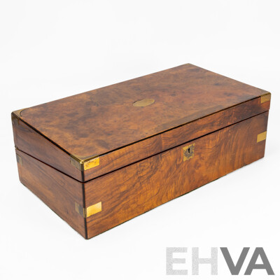 Victorian Walnut Veneer Writing Compendium