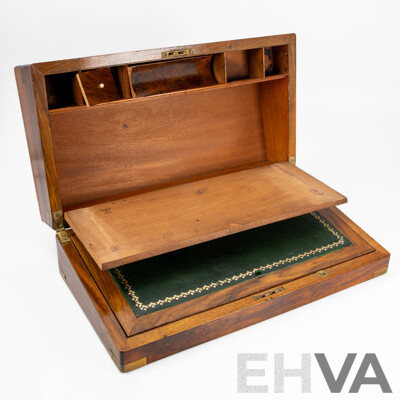 Victorian Walnut Veneer Writing Compendium