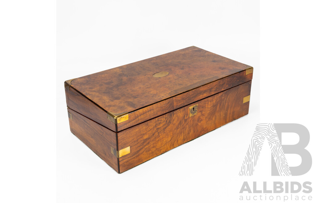 Victorian Walnut Veneer Writing Compendium