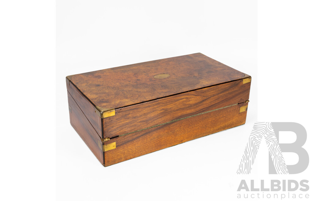Victorian Walnut Veneer Writing Compendium