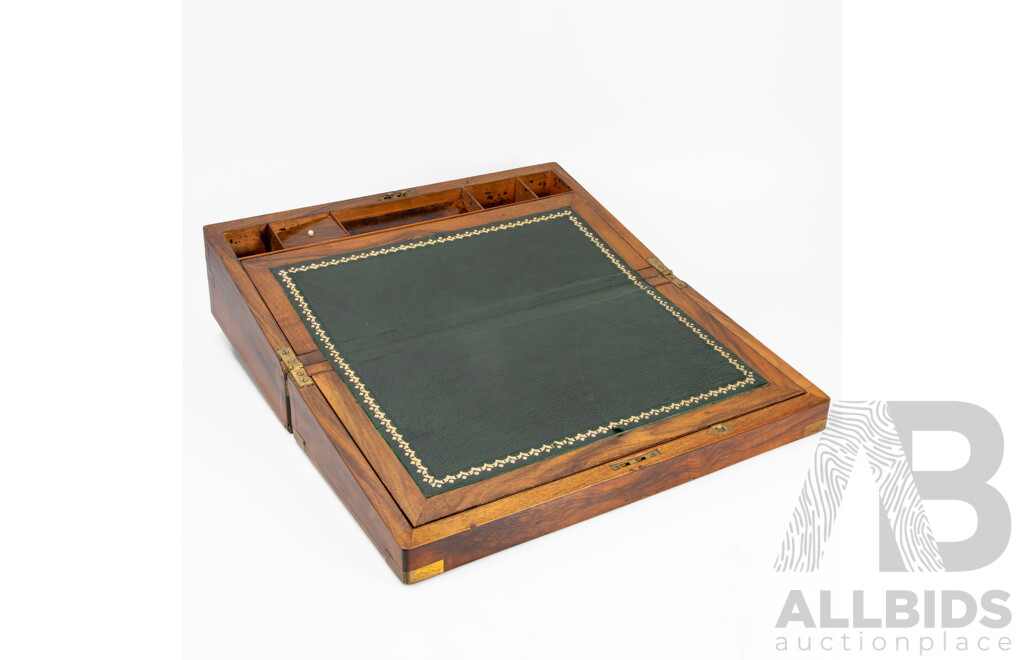 Victorian Walnut Veneer Writing Compendium