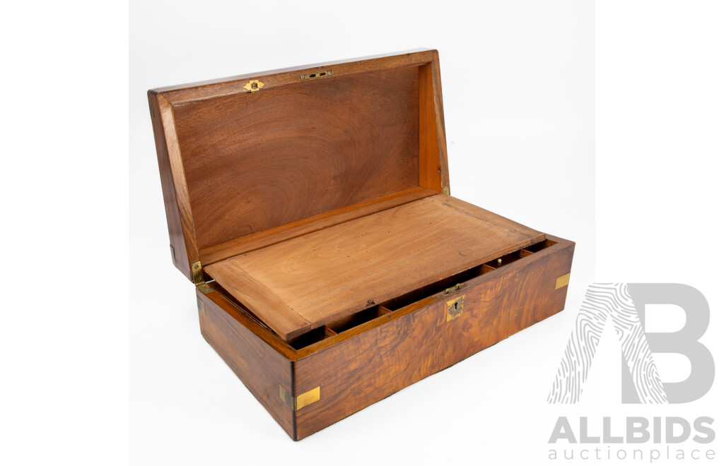 Victorian Walnut Veneer Writing Compendium