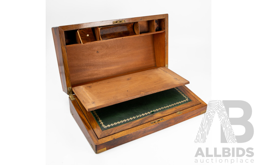 Victorian Walnut Veneer Writing Compendium