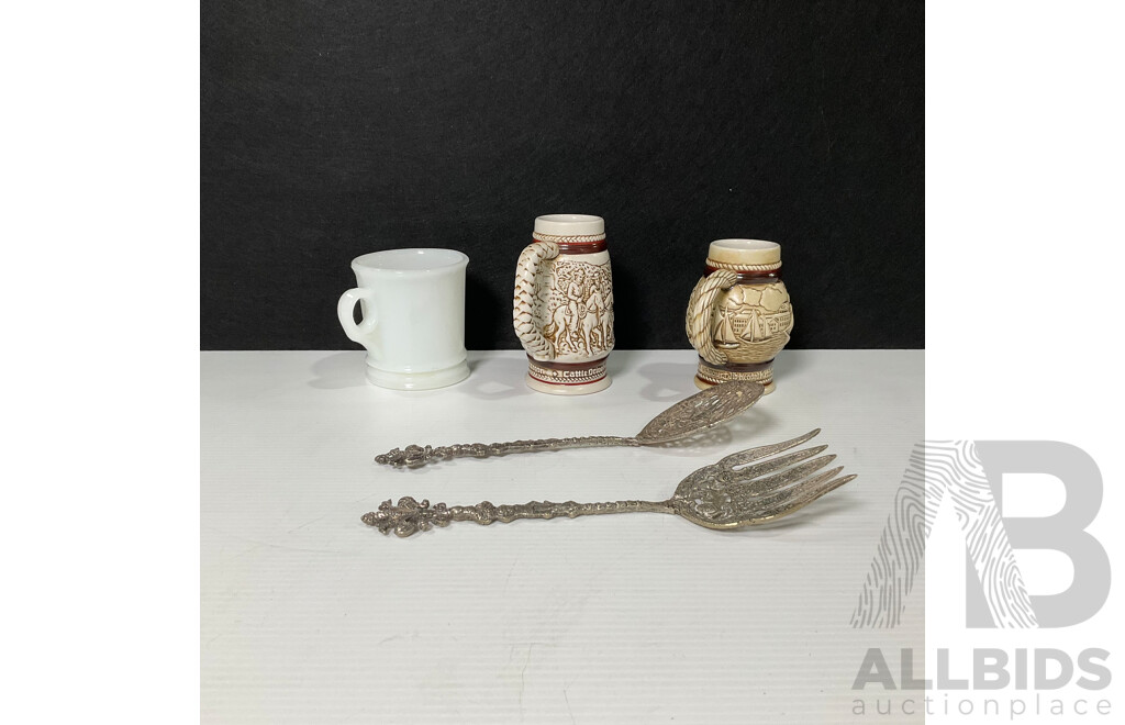 Set of Three Avon Beer Stein and Serving Set
