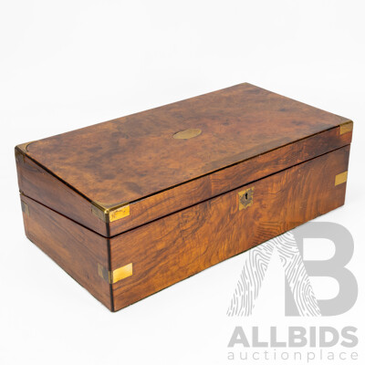 Victorian Walnut Veneer Writing Compendium