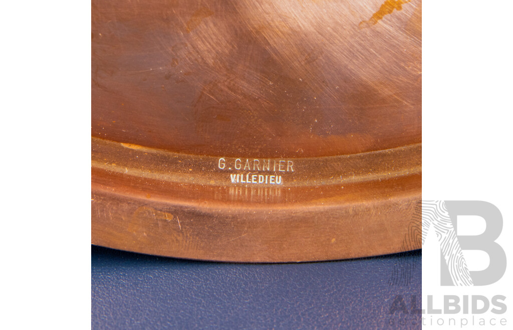 Vintage French G. Gartner Villedieu Copper Tureen with Brass Handles