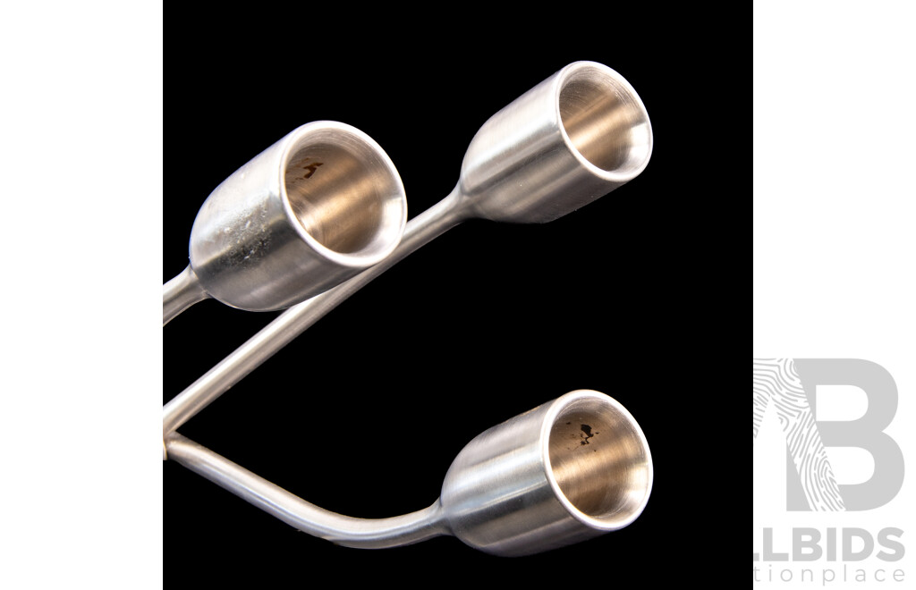 Eva Solo Mello Stainless Steel Candlestick Designed by Claus Jensen and Henrik Holbæk, Circa 2000s