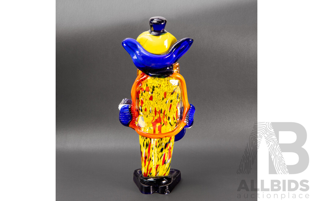 Vintage Murano Glass Clown Playing the Guitar