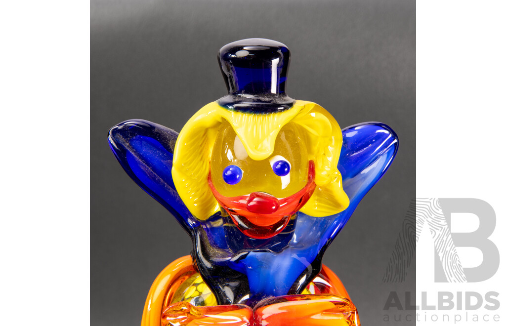 Vintage Murano Glass Clown Playing the Guitar