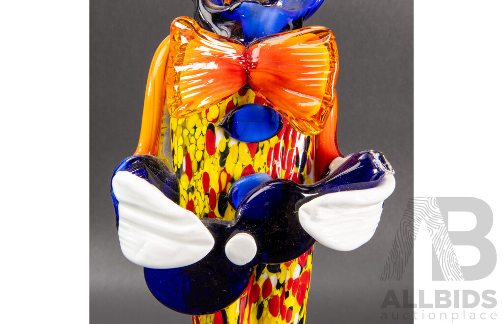 Vintage Murano Glass Clown Playing the Guitar