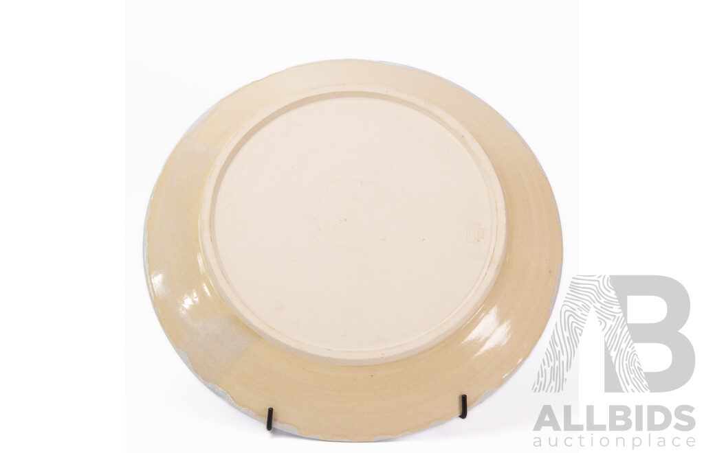 Large Vintage Australian David Williams Crystalline Ceramic Charger, Dated 1990