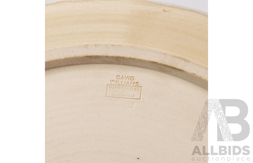 Large Vintage Australian David Williams Crystalline Ceramic Charger, Dated 1990