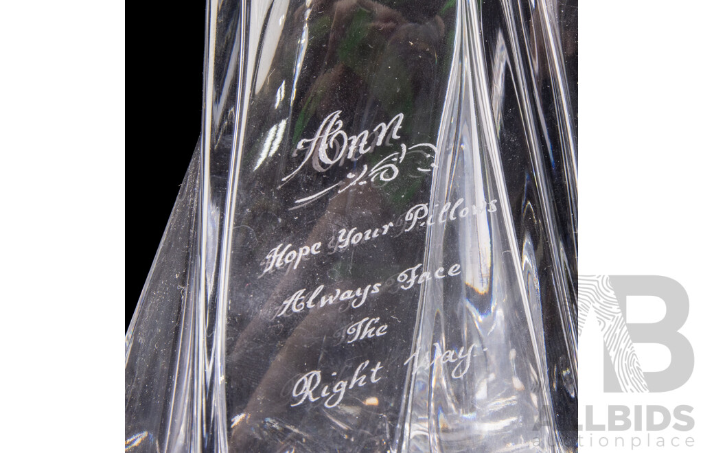 Pair of Czech Bohemian Crystal Lovers Decanters