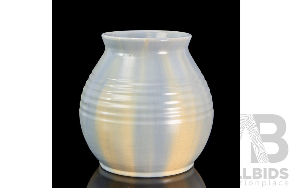 Art Deco English Candy Ware Glazed Ceramic Vase