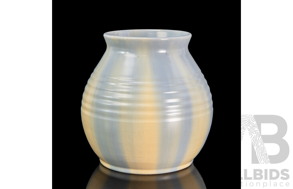 Art Deco English Candy Ware Glazed Ceramic Vase