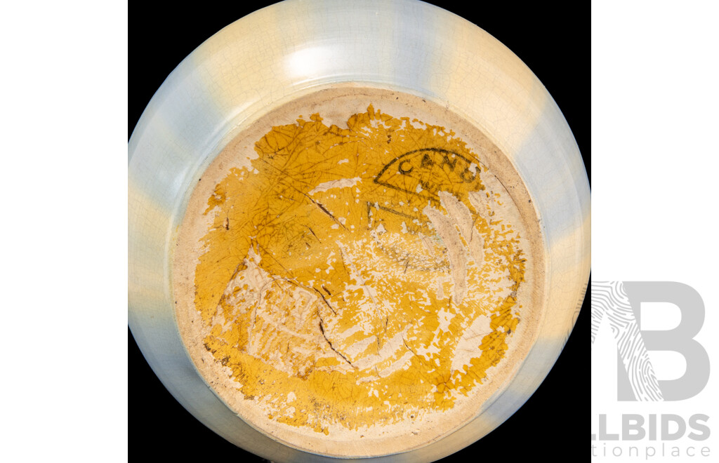 Art Deco English Candy Ware Glazed Ceramic Vase