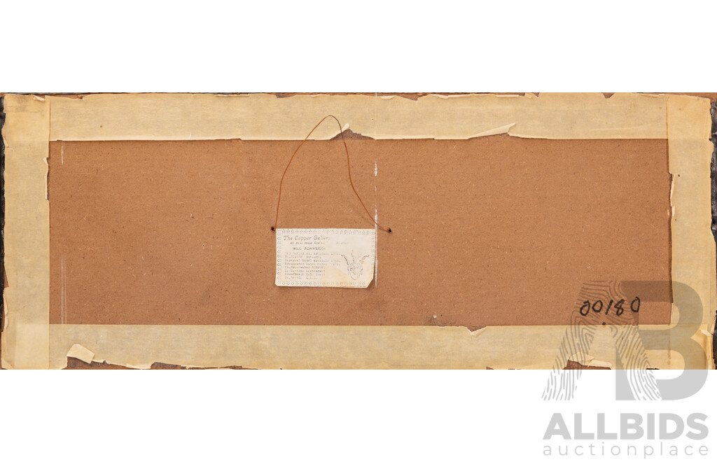 Mid Century Will Ponweiser Copper Wall Plaque Depicting a Carriage and Horses