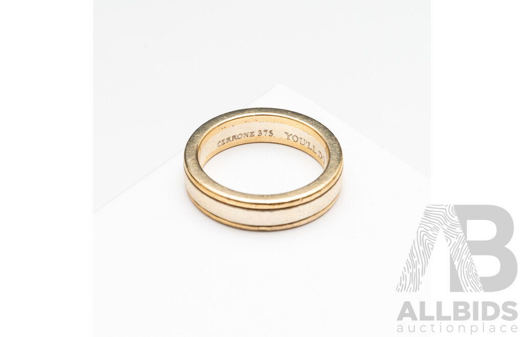 9ct Yellow and White Gold Ring - Size I