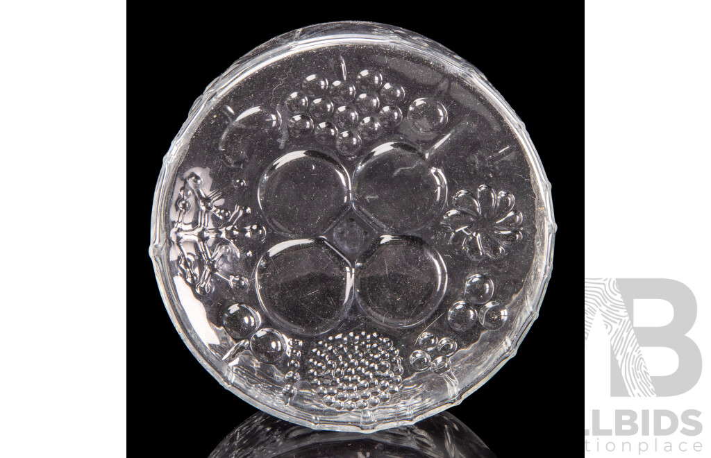 Retro Nuutajarvi Flora Pattern Glass Bowl Designed by Oiva Toikka, Circa 1960s
