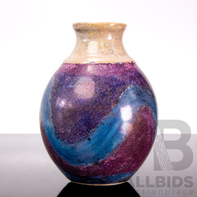 Vintage Australian Glazed Ceramic Vase Marked FvH