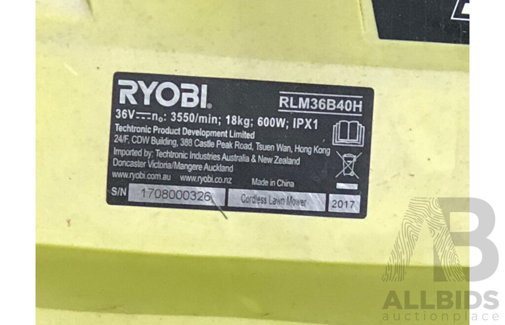 Ryobi RLM36 Series Battery Powered Lawn Mower