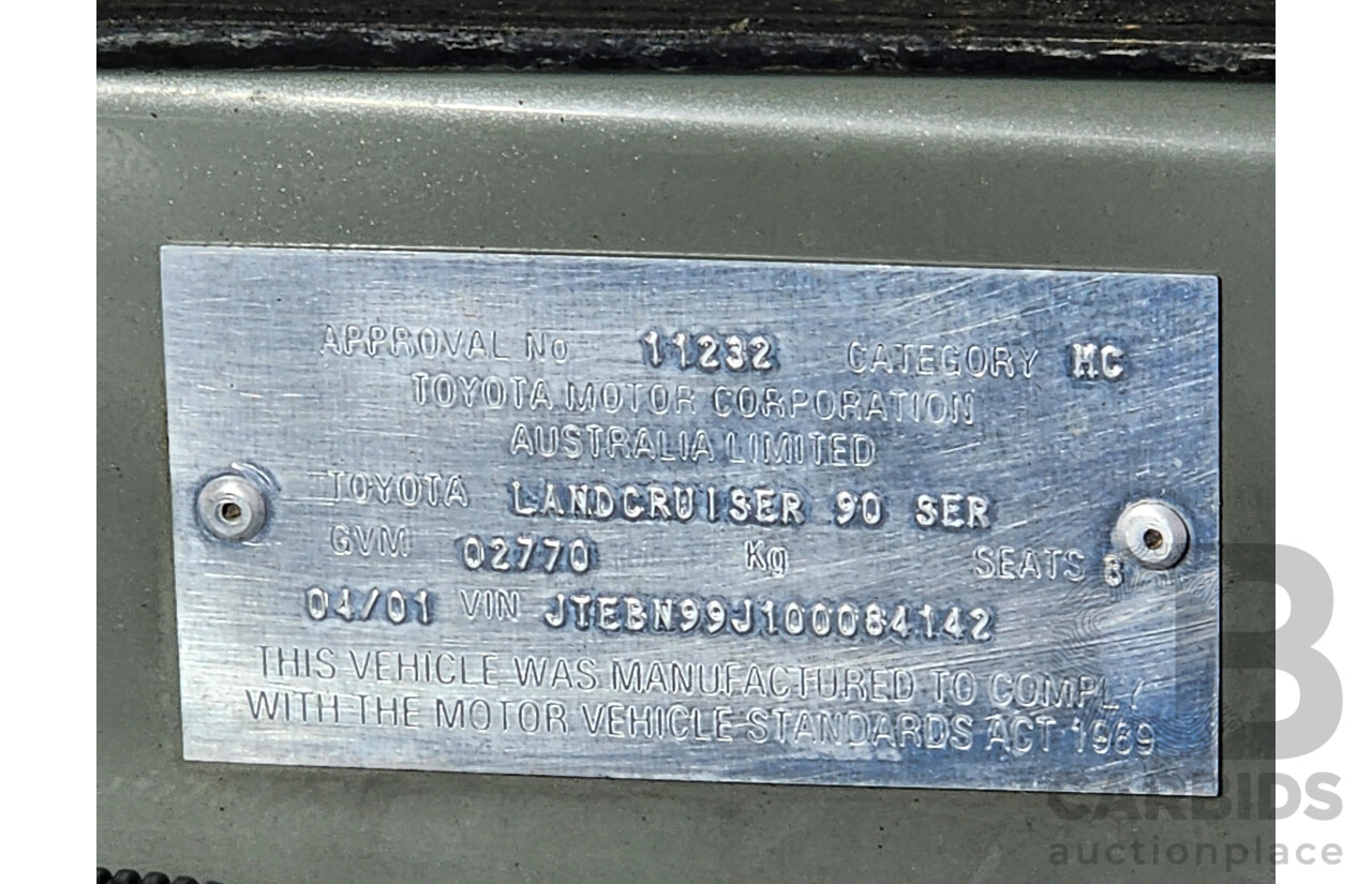 4/2001 Toyota Landcruiser Prado 50TH Anniversary (4x4) VZJ95R 4d Wagon Silver 3.4L