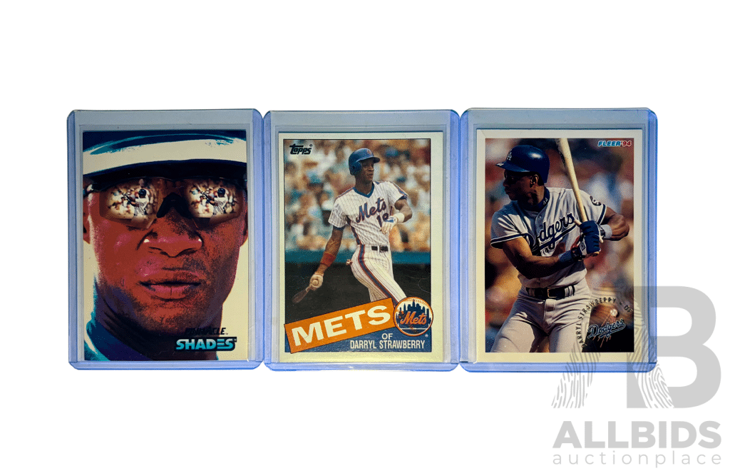 Darryl Strawberry Vintage MLB 3 Card Lot