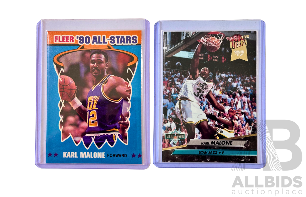 1990 Fleer All-Stars & 1992–93 Fleer Ultra Karl Malone Pair