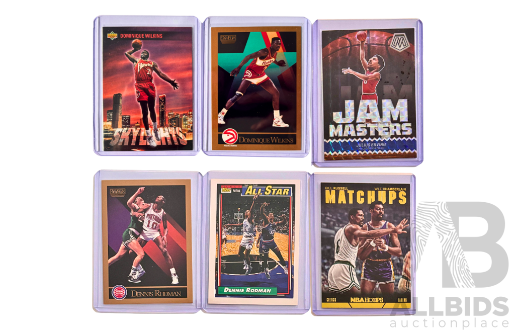 NBA Vintage Stars Mixed Insert 6 Card Lot
