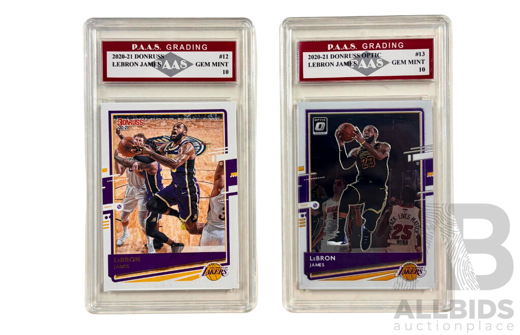 1661742 · LeBron James 2020-21 Donruss & Optic PAAS Graded Gem Mint 10 Pair