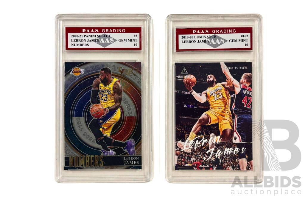 1661741 · LeBron James PAAS Graded Gem Mint 10 Insert Pair