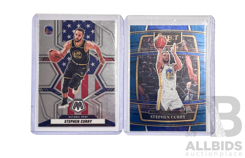Stephen Curry Two Card Insert Lot – Warriors