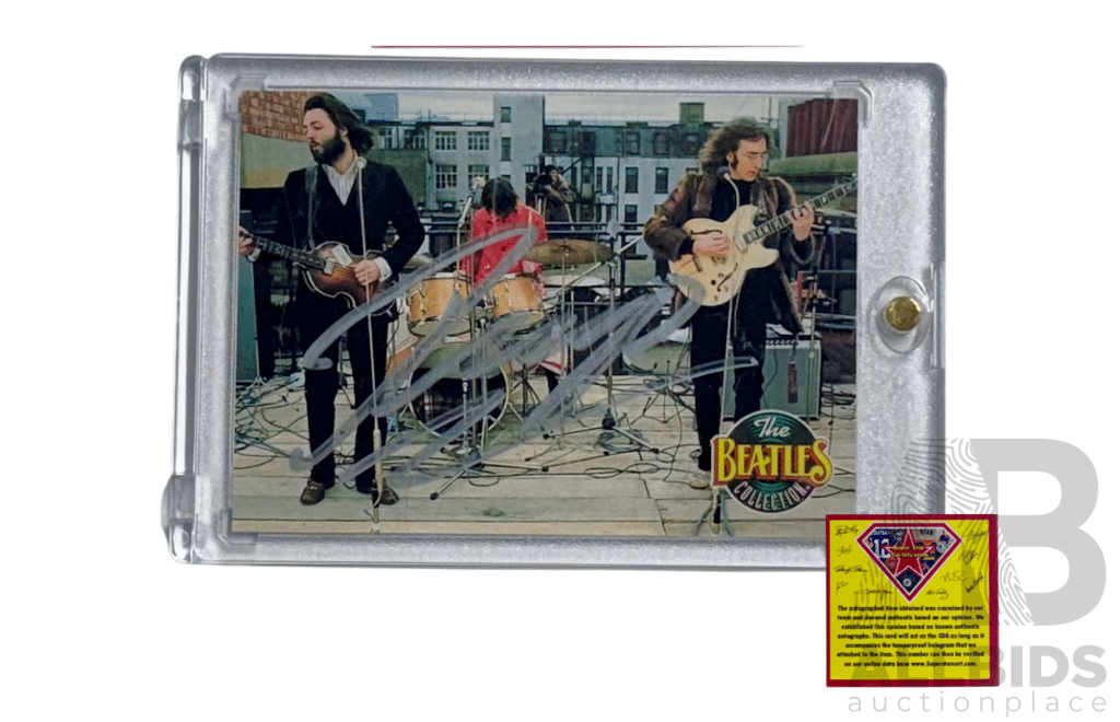 Ringo Starr Signed Beatles Rooftop Performance Trading Card with COA