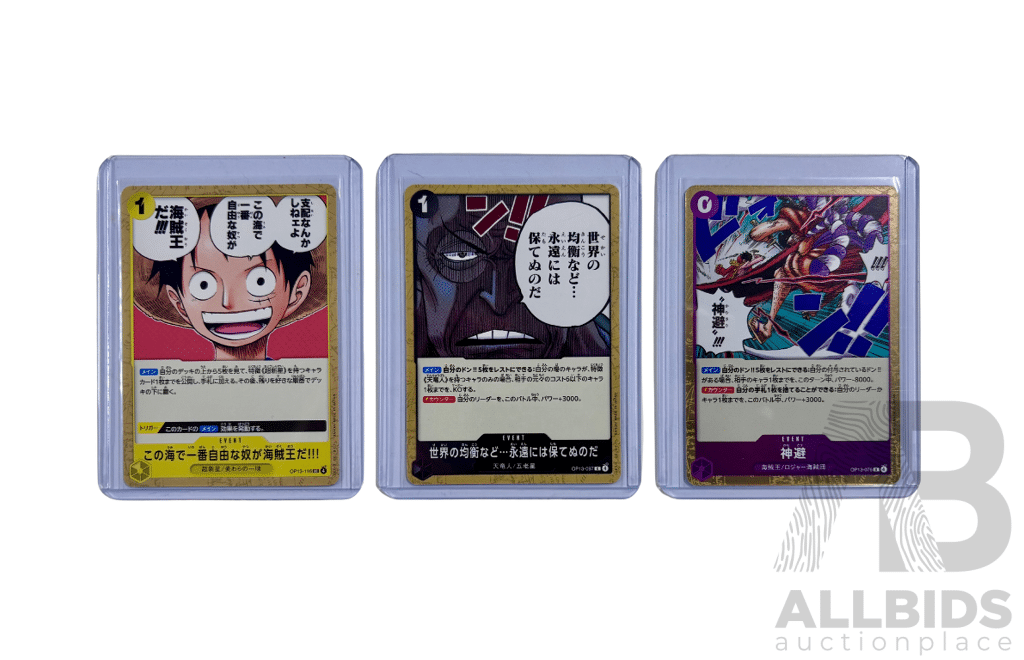 One Piece Japanese Trading Card 3 Card Lot
