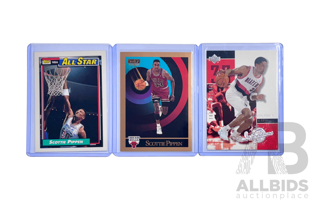 Scottie Pippen Chicago Bulls Three Card Lot