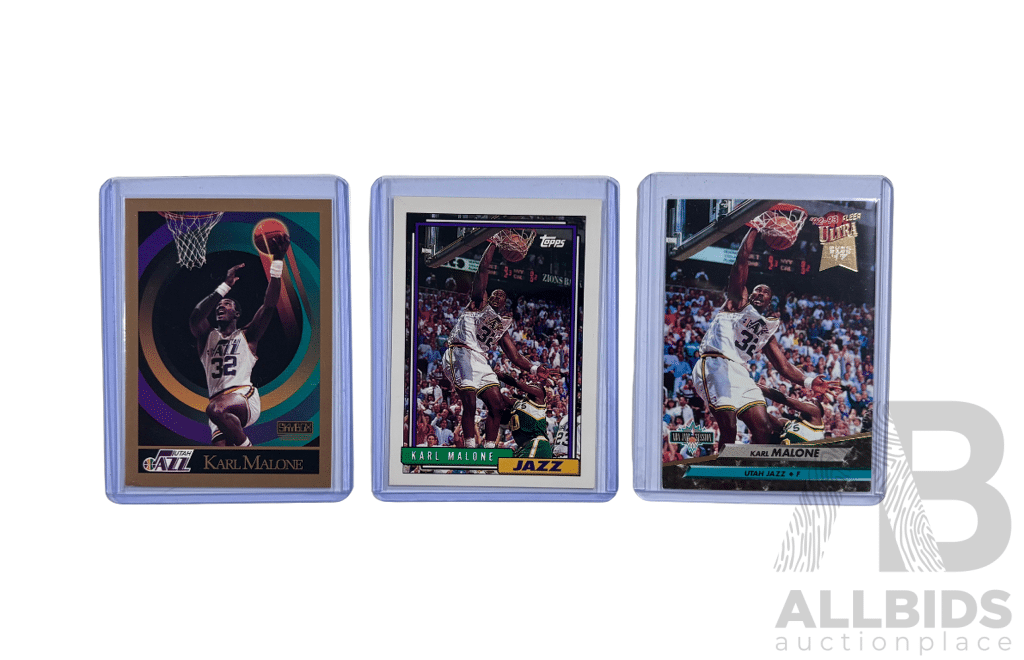 Karl Malone Utah Jazz 3 Card Lot