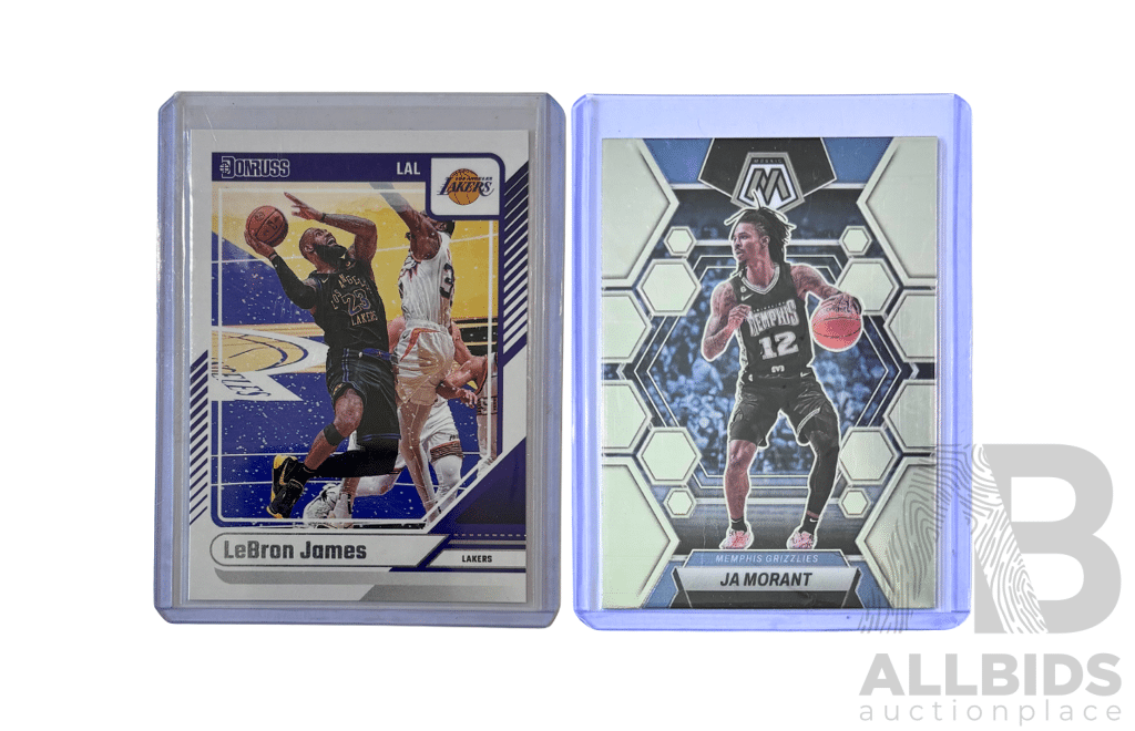 LeBron James and Ja Morant Modern NBA Card Pair