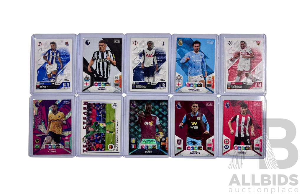 Premier League Soccer Mixed Player 10 Card Lot