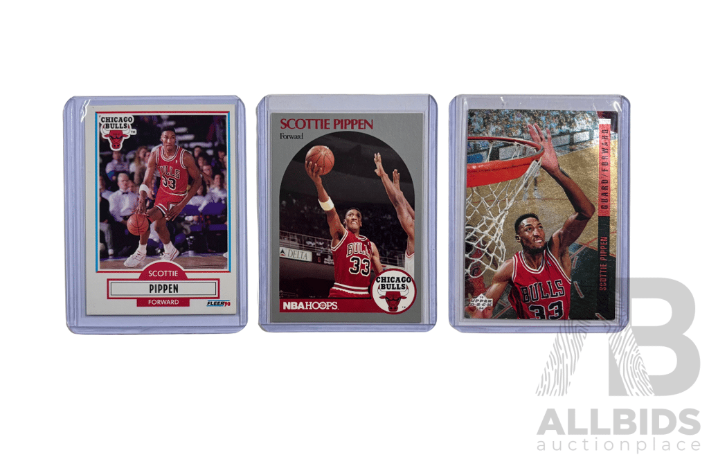 Vintage Scottie Pippen Chicago Bulls 3 Card Lot