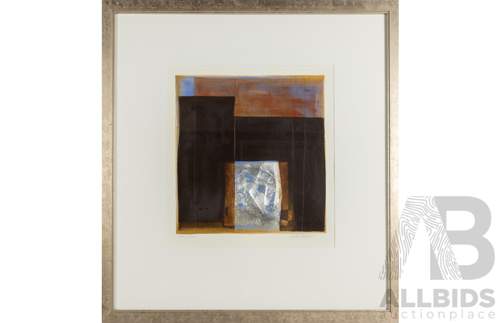 Conchita Carambano, (20th Century, German-Born Australian, 1961-.), Sitting in Silence, Wonderful Original Mixed Media on Paper,