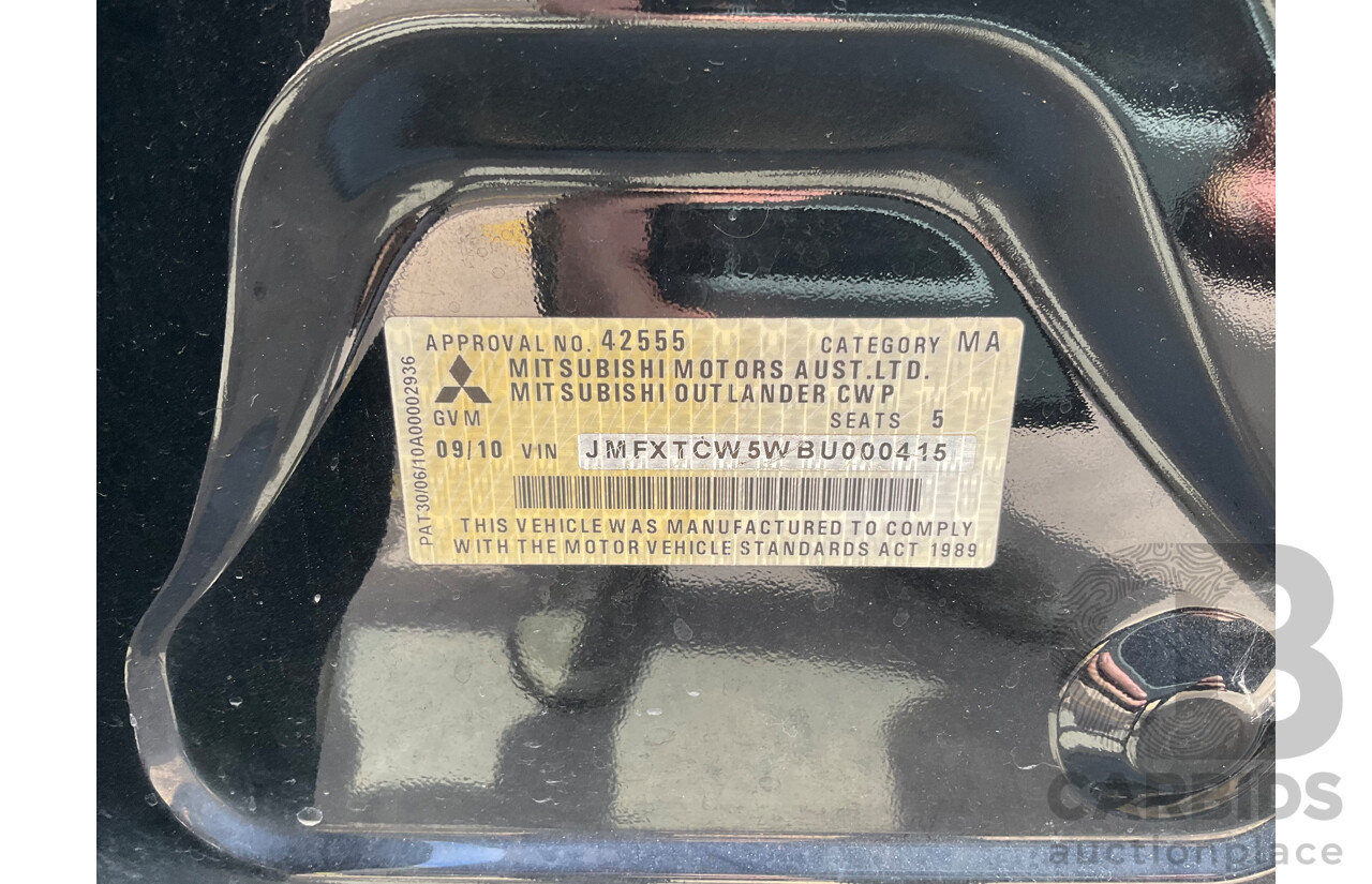 9/2010 Mitsubishi Outlander LS ZH MY11 4d Wagon Black 2.4L