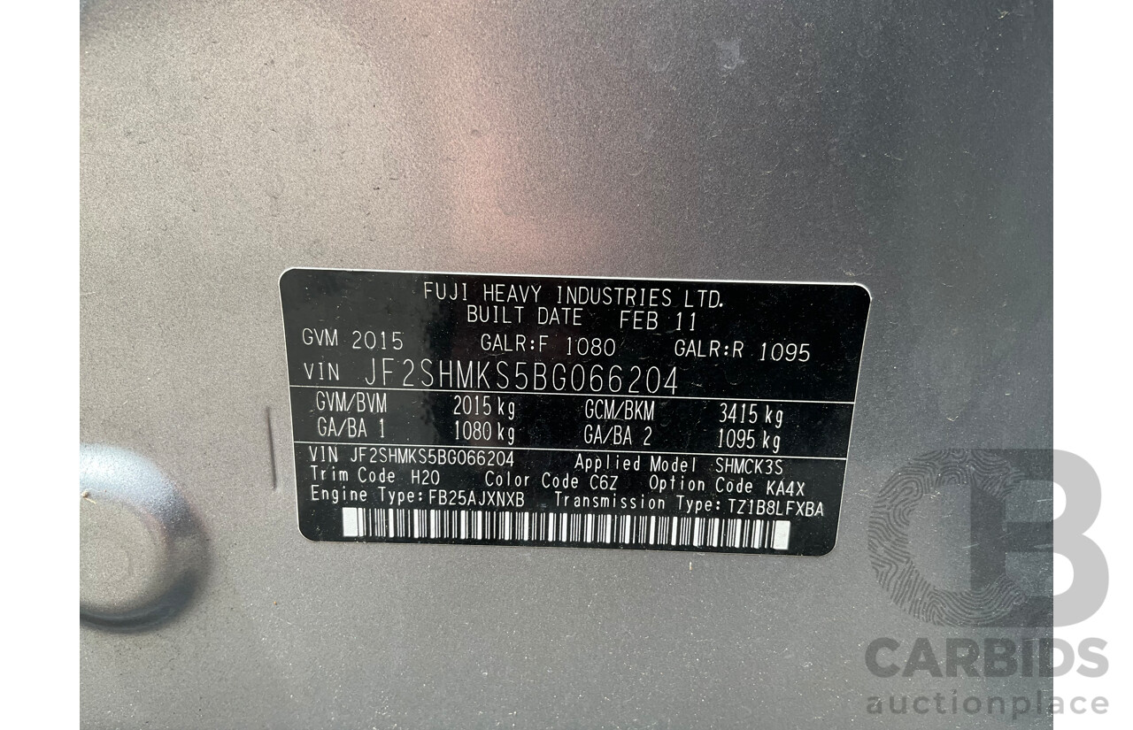 6/2011 Subaru Forester X MY11 4d Wagon Steel Silver 2.5L